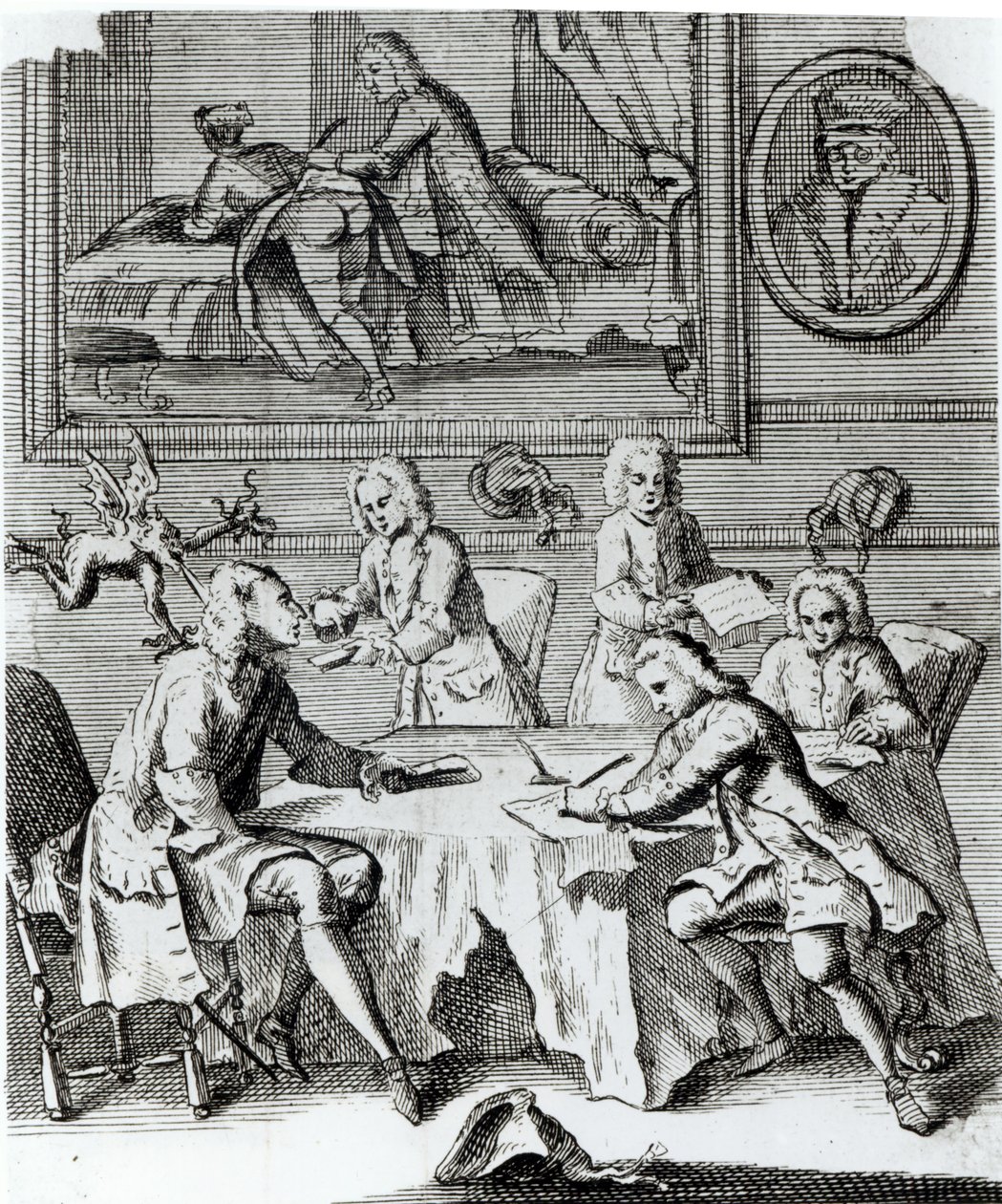 Whig-satiiri Utrechtin sopimuksen neuvotteluista, n. 1713 tekijältä English School