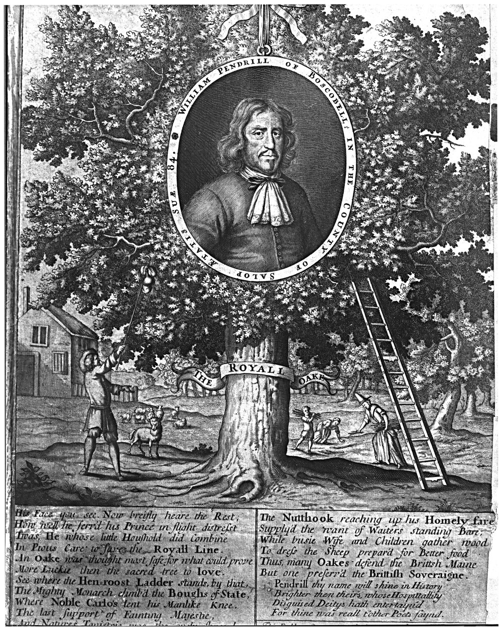 William Pendrill ja Boscobel Oak, n. 1700 tekijältä English School