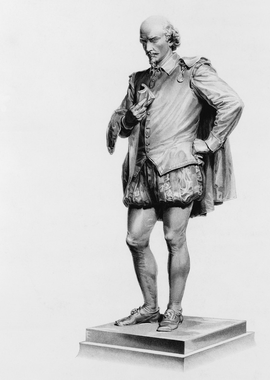 William Shakespeare (1564-1616) John Quincy Adams Wardin (1830-1910) patsaan jälkeen Central Parkissa, New Yorkissa tekijältä English School