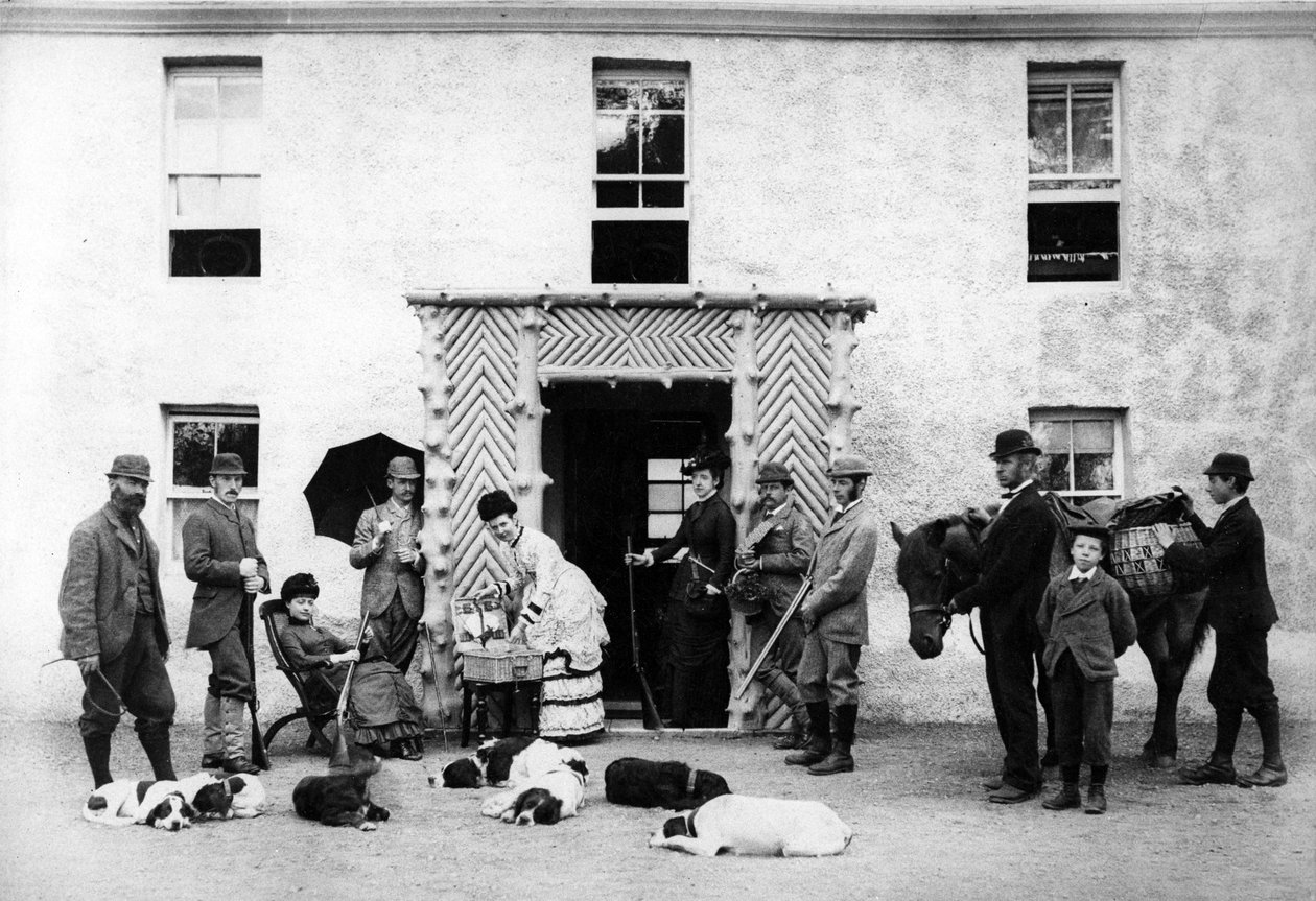 A Country House Shooting Party, noin 1890 tekijältä English Photographer