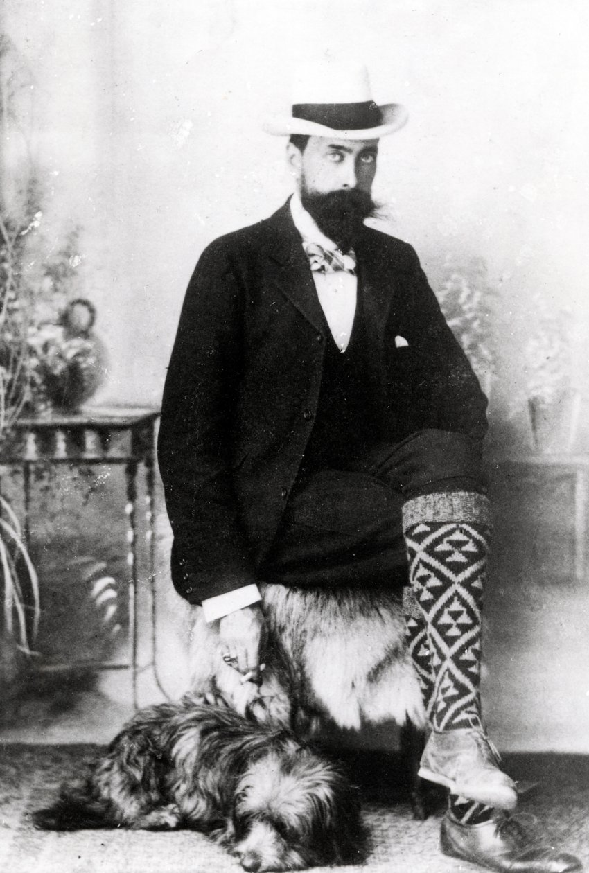 Adrian Hope Robbien kanssa, c. 1880-1900 tekijältä English Photographer