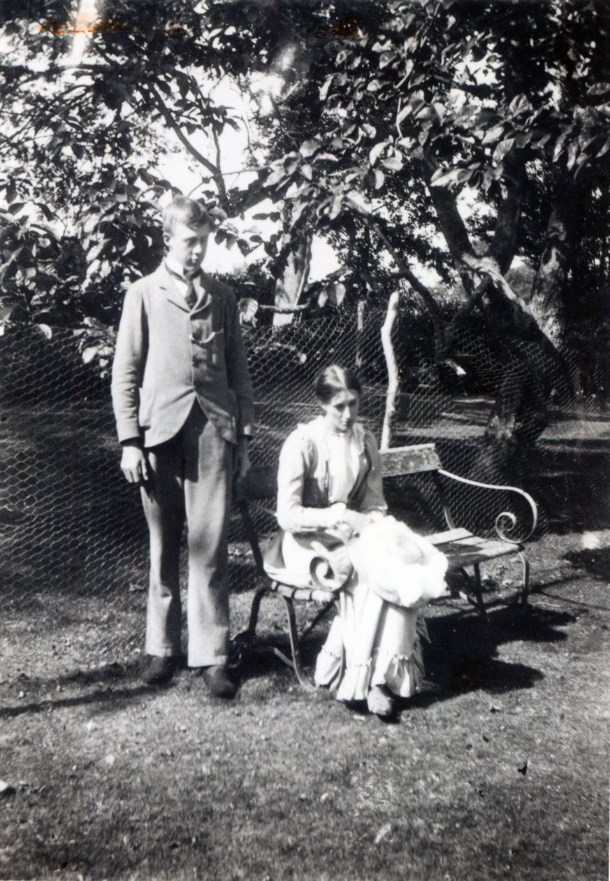 Adrian ja Virginia Stephen, 1900 (bw kuva) tekijältä English Photographer