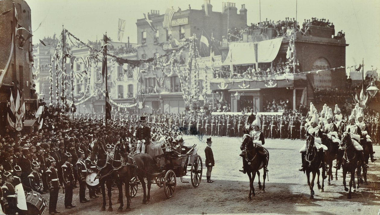 Blackwall-tunneli: Walesin prinssi, myöhemmin kuningas Edward VII ja prinsessa Alexandria osallistuvat tunnelin avajaisiin vuonna 1897. tekijältä English Photographer