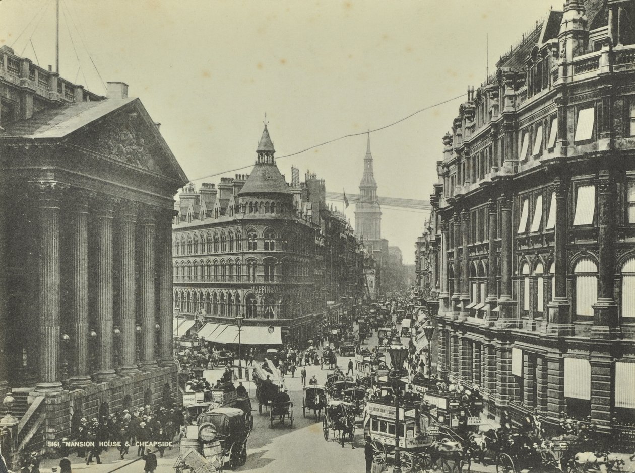 Cheapside, Mansion Housesta, Lontoon kaupungista, 1885 tekijältä English Photographer