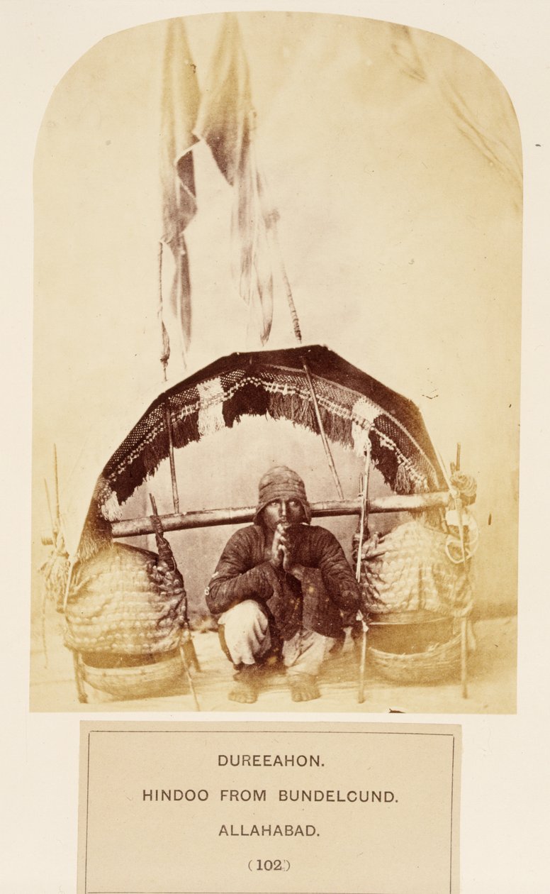 Dureeahon, Hindoo Bundelcundista, Allahabadista, J. Forbes Watsonin teoksesta The People of India, julkaistu 1868 (albumiprintti) tekijältä English Photographer