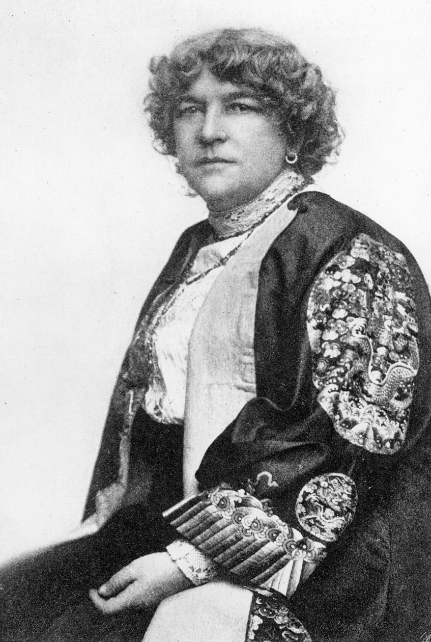 Fanny Stevenson, Robert Louis Stevensonin vaimo (bw kuva) tekijältä English Photographer