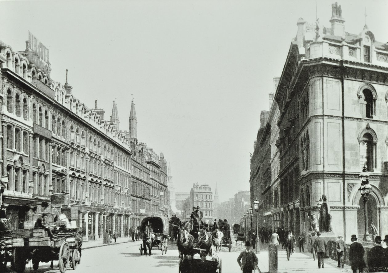 Holborn Viaduct, katso itään, Lontoon kaupunki, 1875 tekijältä English Photographer