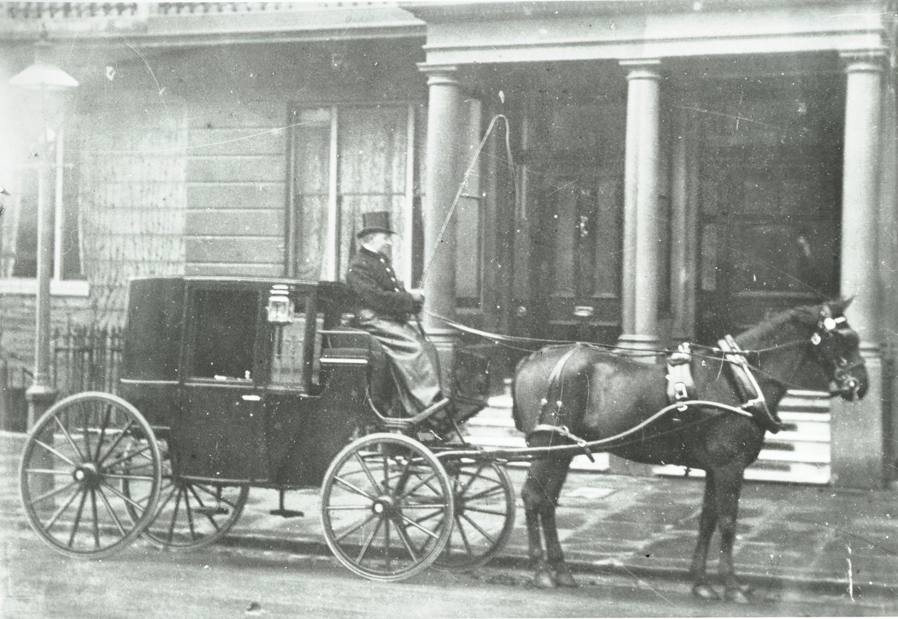 Hevosvetoinen taksi, 1890 tekijältä English Photographer