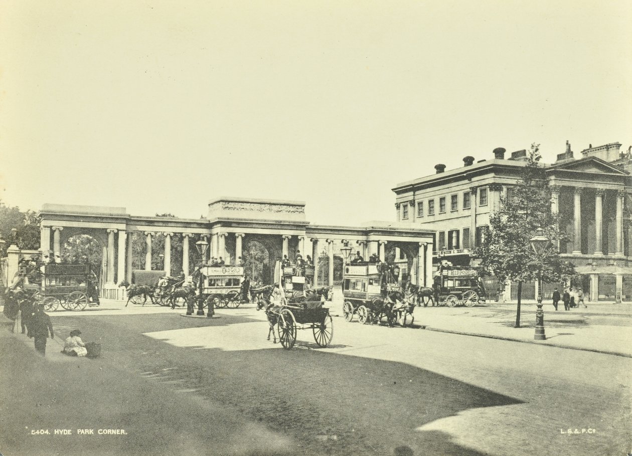 Hyde Park Corner, Westminster LB: katsot pohjoiseen, 1896 tekijältä English Photographer