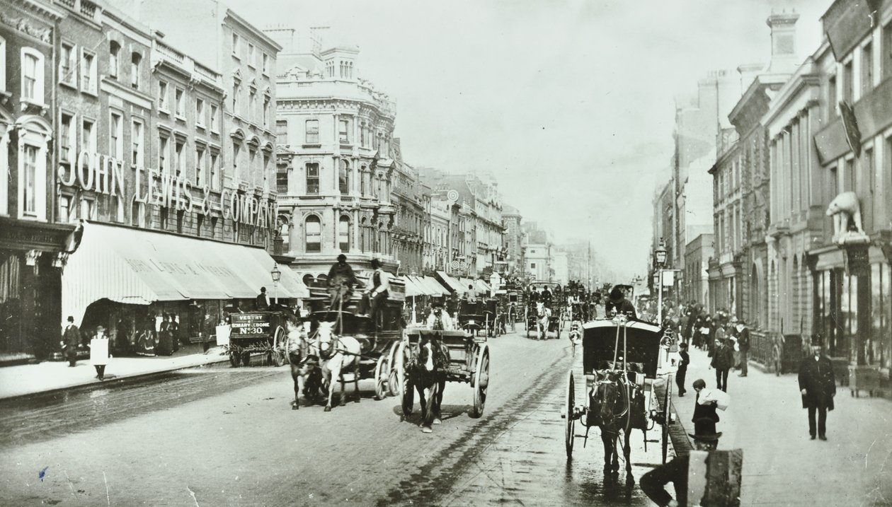 John Lewis, Oxford Street, Westminster LB: katso itään Oxford Circusilta, 1890 tekijältä English Photographer