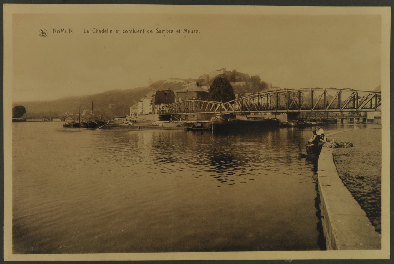 Citadel ja Sambren ja Meusen yhtymäkohta, Namur, n. 1914 tekijältä English Photographer