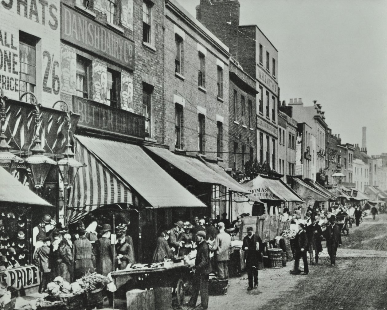 Lower Marsh: katsot itään, 1896 tekijältä English Photographer