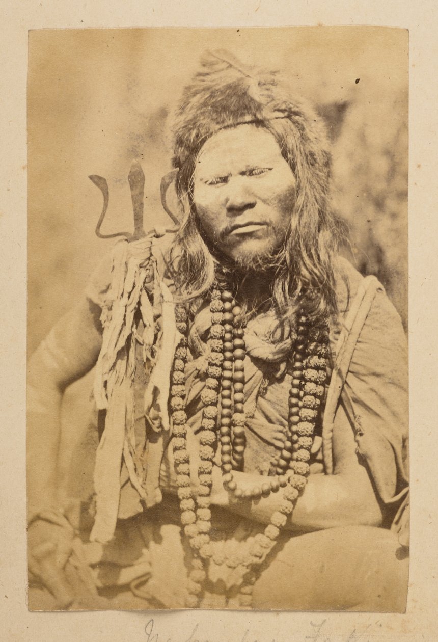 Nepaulilainen fakiiri, "Näkymät Darjeelingista", 1870-luku (m/w valokuva) tekijältä English Photographer