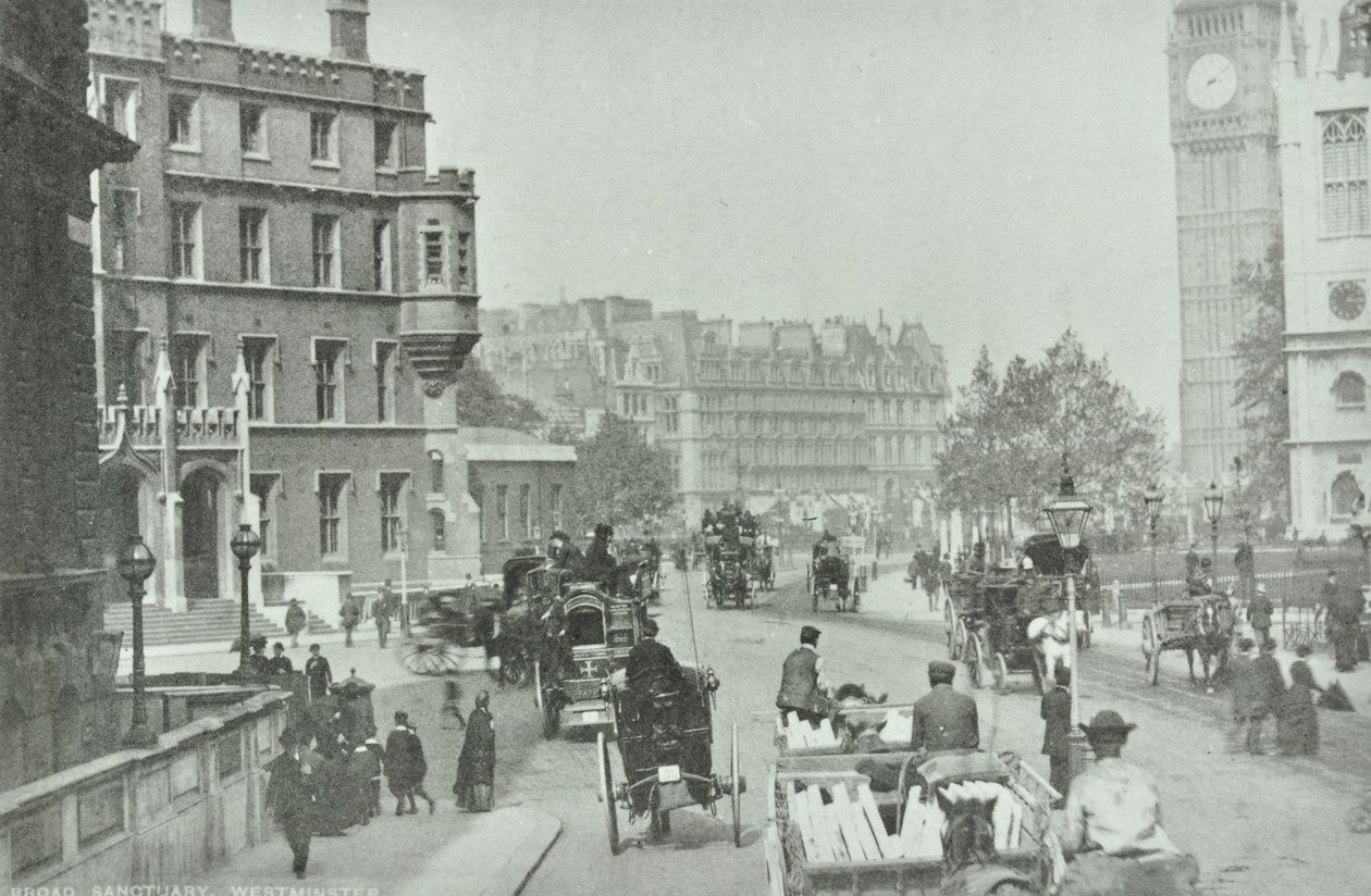 Parliament Square, Westminster LB: Broad Sanctuary, josta on näköala Parliament Squarelle, 1896 tekijältä English Photographer