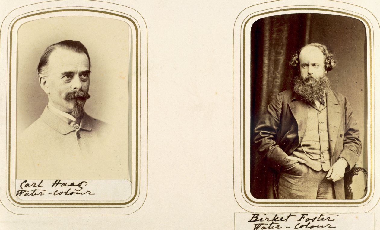 Carl Haasin ja Myles Birket Fosterin muotokuvia (seepiakuva) tekijältä English Photographer