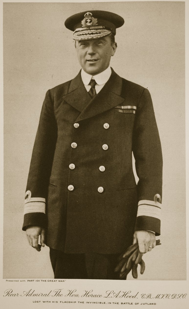 Kontra-amiraali The Honorary Horace L.A. Hood, 1914-19 tekijältä English Photographer