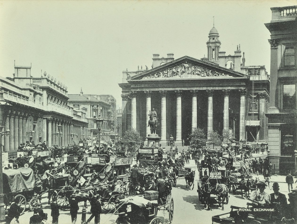 Royal Exchange, Threadneedle Street, Lontoon kaupunki, 1890 tekijältä English Photographer