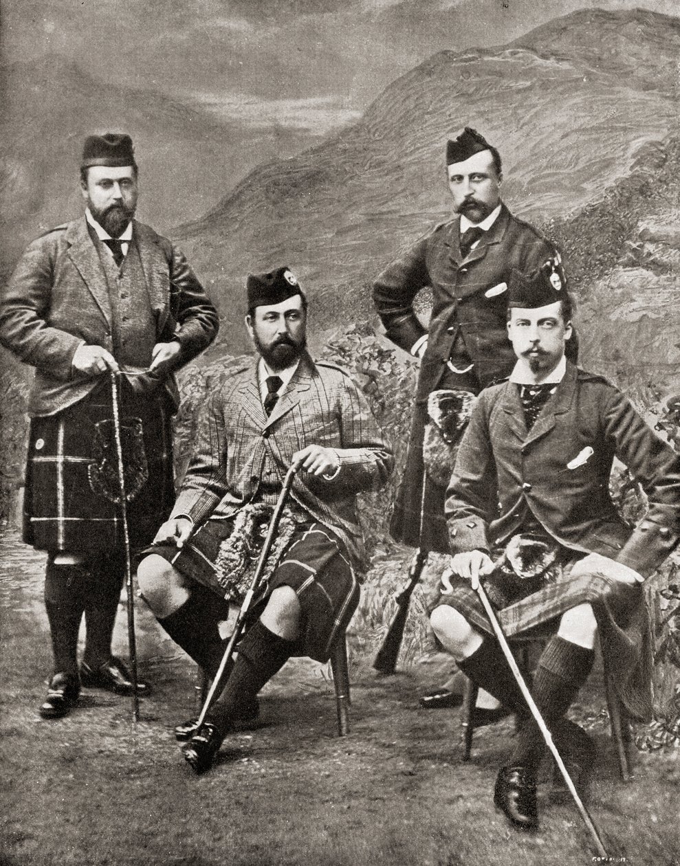 Neljä prinssiä, 1881 (bw kuva) tekijältä English Photographer