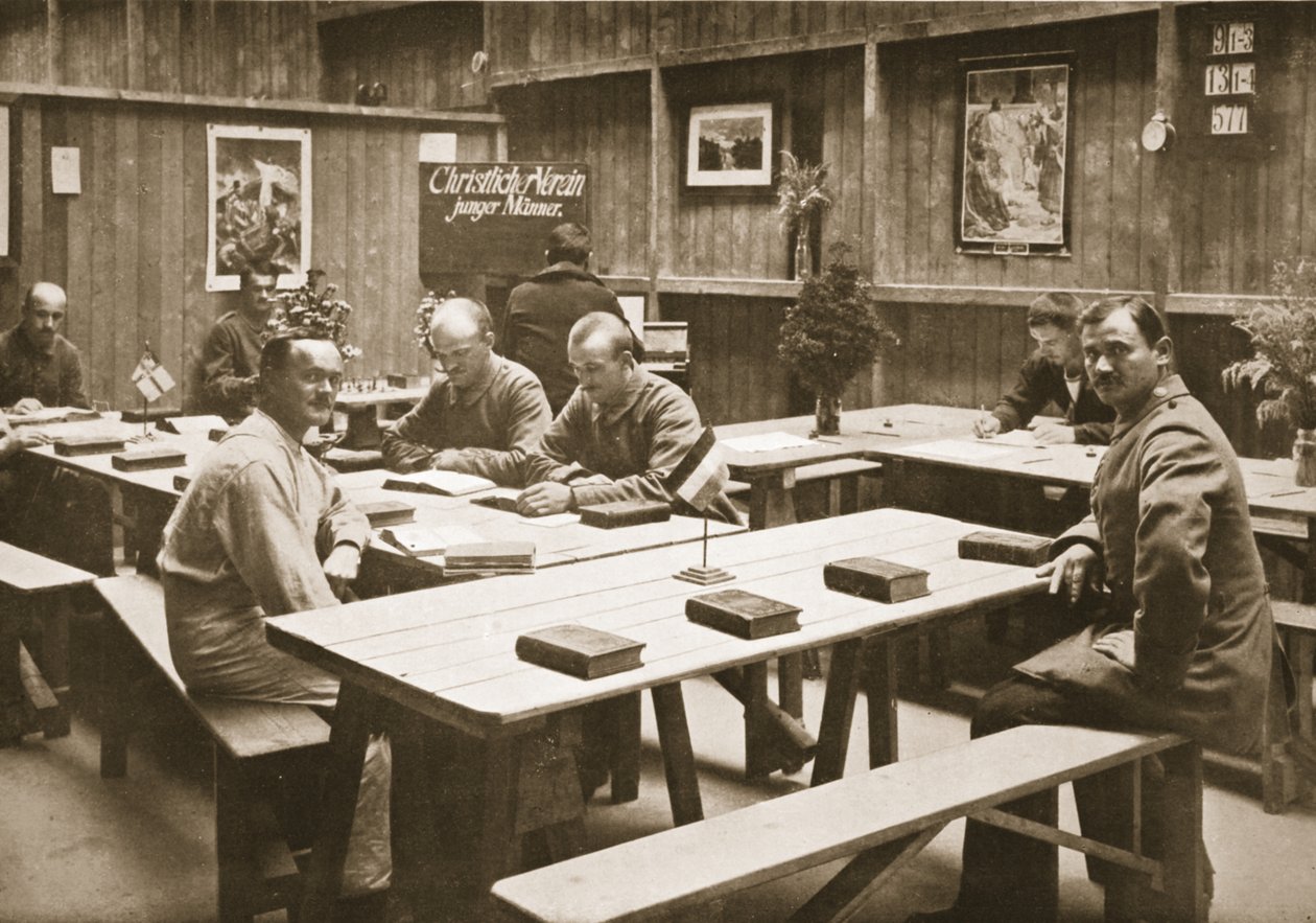Lukusali, Handforth, kuvitus saksalaisista vangeista Isossa-Britanniassa (syväpaino) tekijältä English Photographer