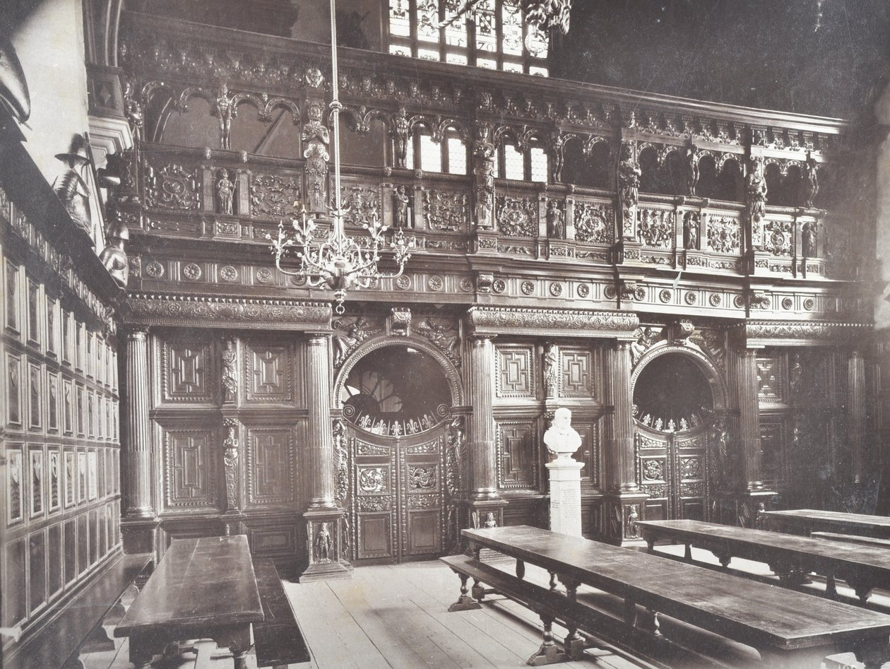 Näkymä Middle Temple Hallin sisätiloihin, Lontoo, 1885 tekijältä English Photographer