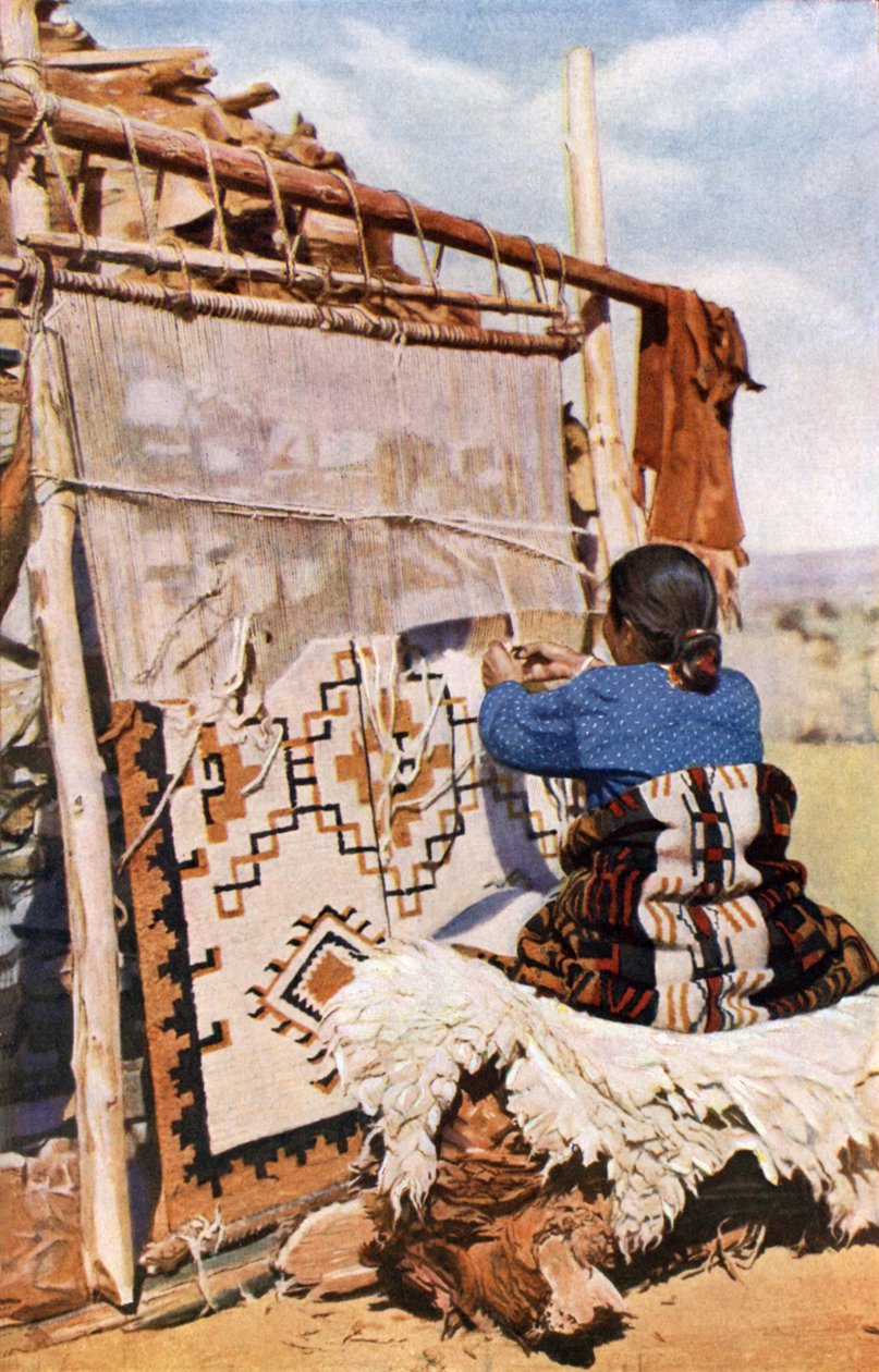 Navaho-huopien kutominen (värikuva) tekijältä English Photographer