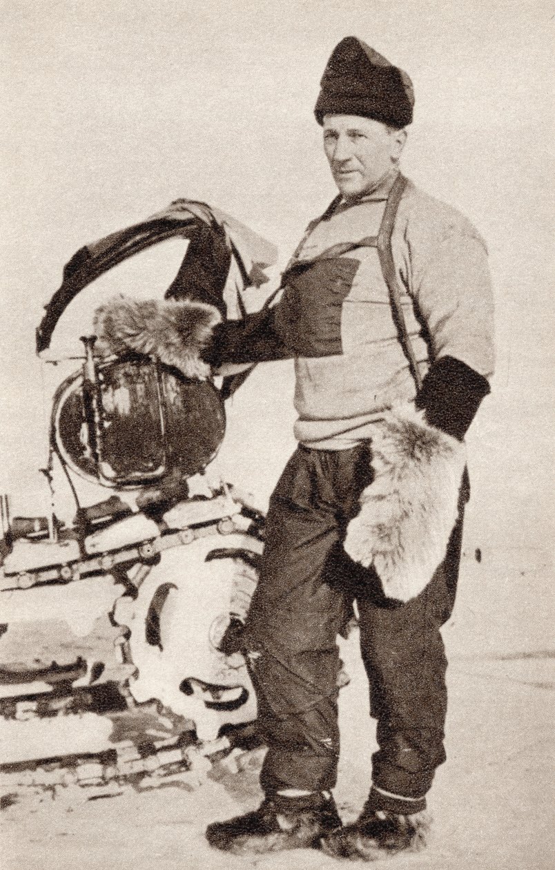William Lashly, E.R.G.R.:n elokuvasta South With Scott. Evans, n. 1910-1913 (bw valokuva) tekijältä English Photographer