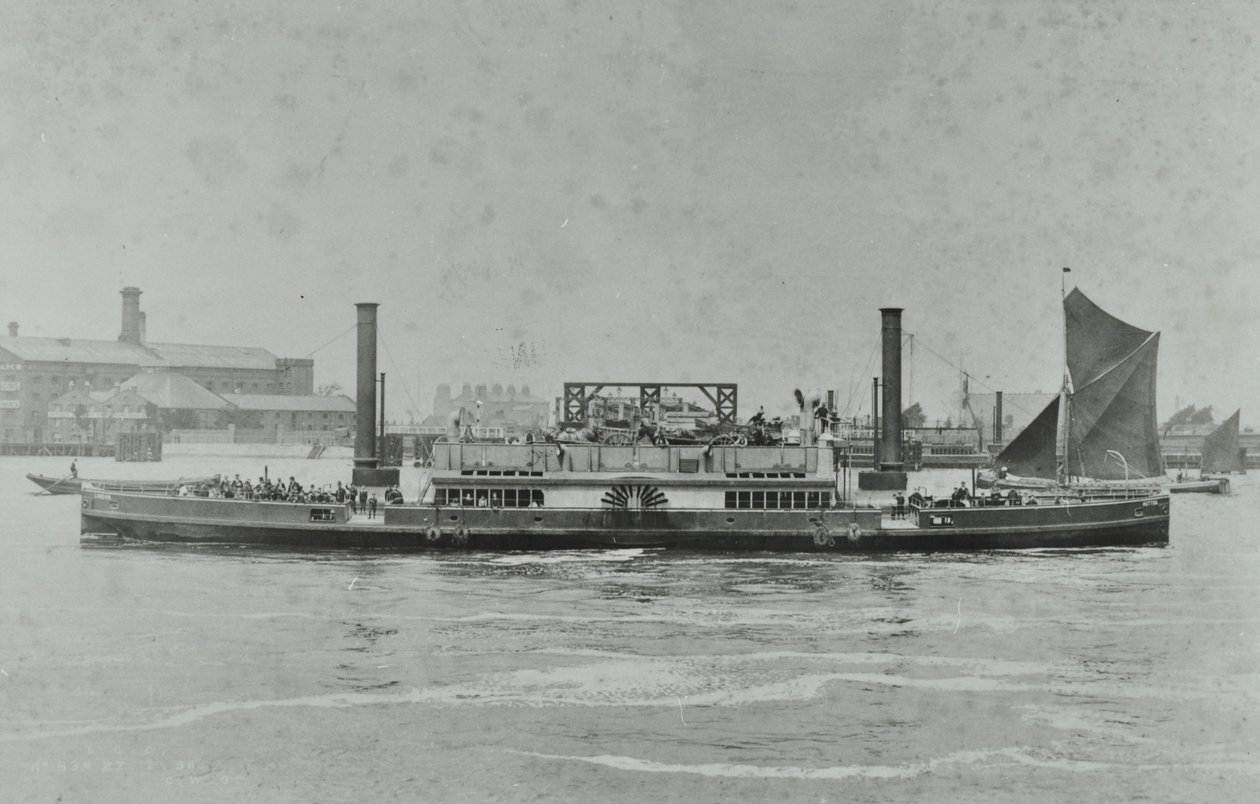 Woolwich Ferry: lautta joella, 1896 tekijältä English Photographer