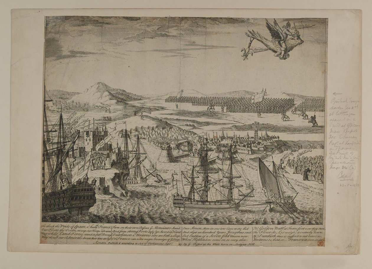 Karikatyyri Itävallan peräkkäissodasta, julkaissut G. Foster, Lontoo, 1743 tekijältä English School