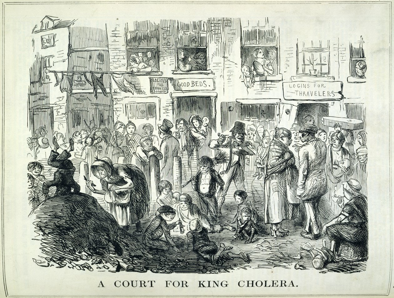 A Court for King Cholera, kuvitus teoksesta "Punch", 25. syyskuuta 1852 (litho) tekijältä English School