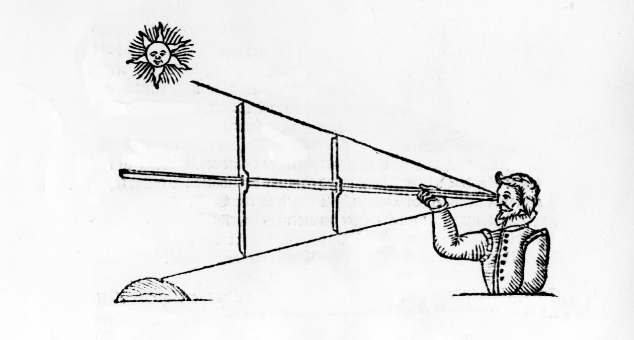 A Cross-Staff, kuvitus John Davisin A Seamans Secretsistä, julkaistu 1595 tekijältä English School