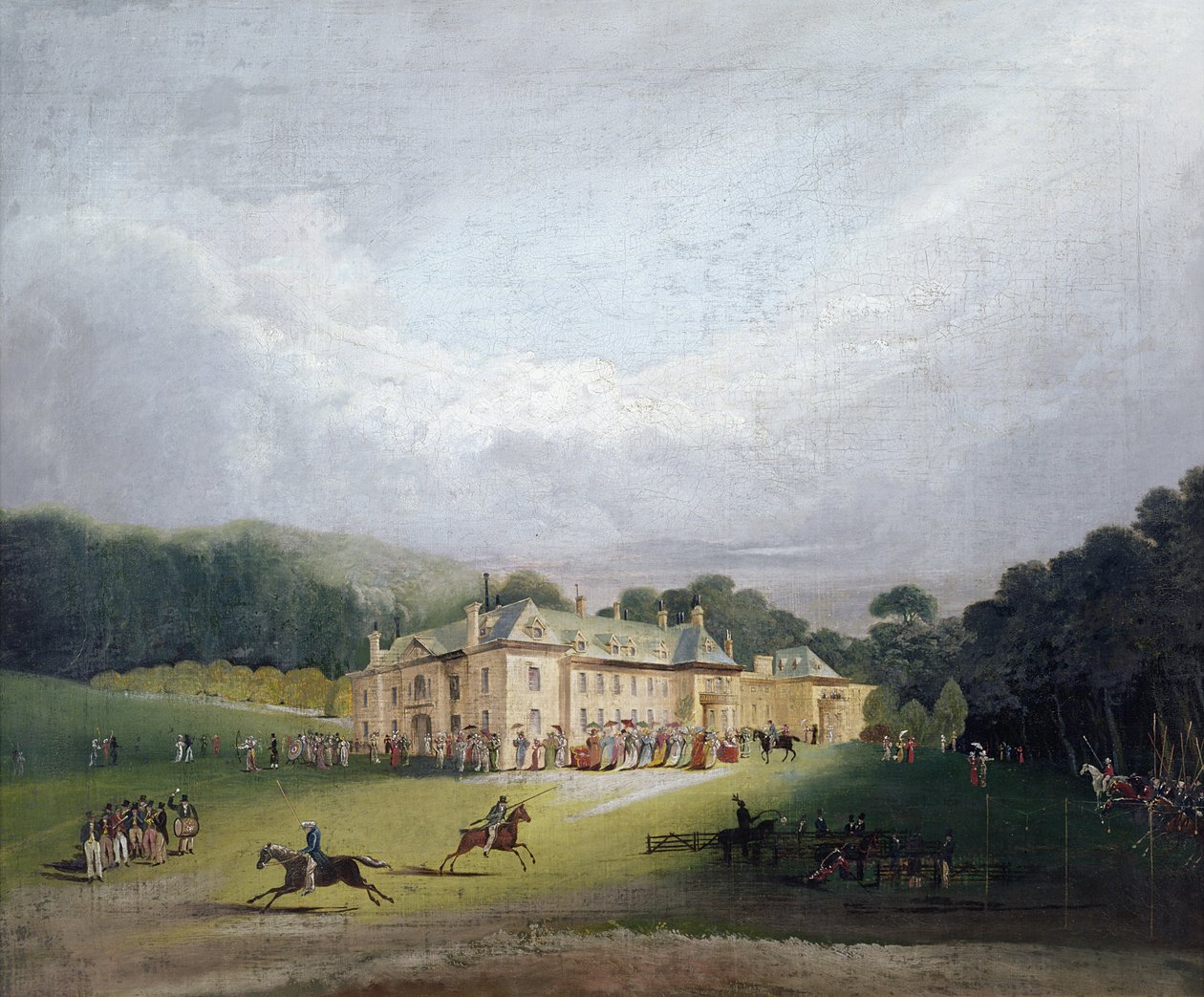 Firlen juhla, jossa muinainen Quintain-peli herätettiin henkiin, 1827 tekijältä English School