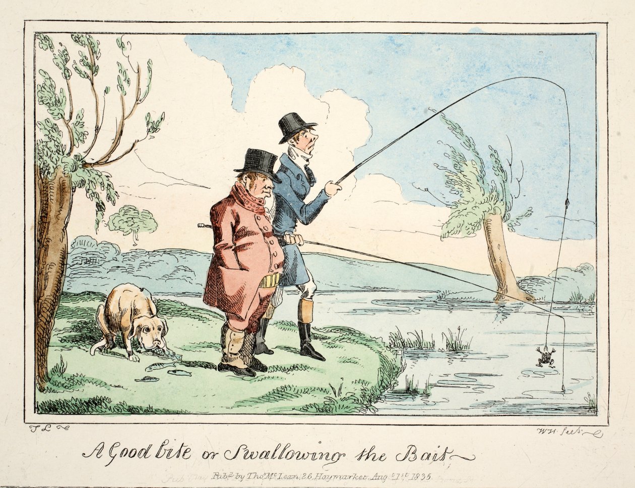 Hyvä purema tai syötin nieleminen, pubi. 1835 (käsinvärinen kaiverrus) tekijältä English School