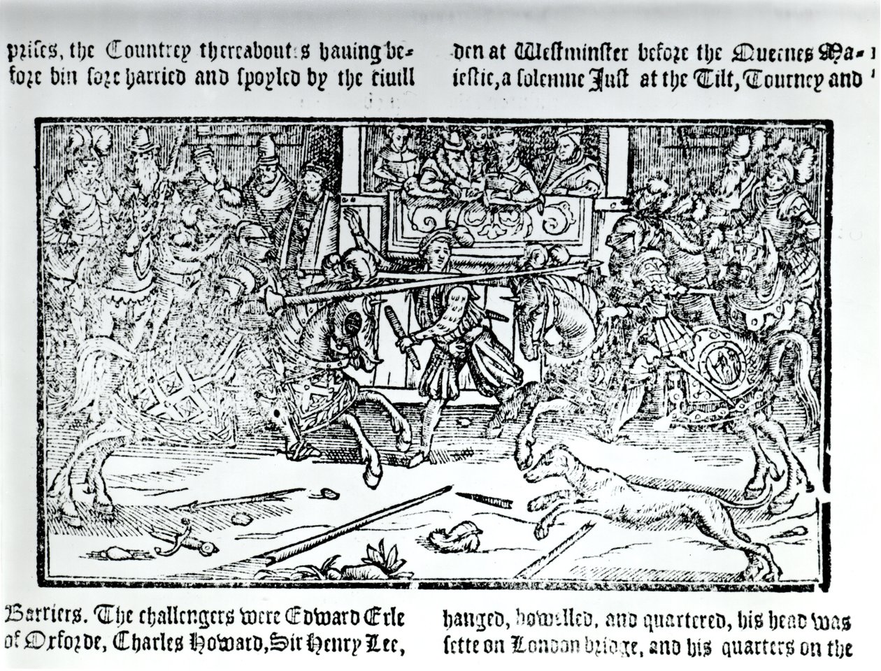 Joustoturnaus, Holinshedin "Englannin kronikoista", 1577. tekijältä English School