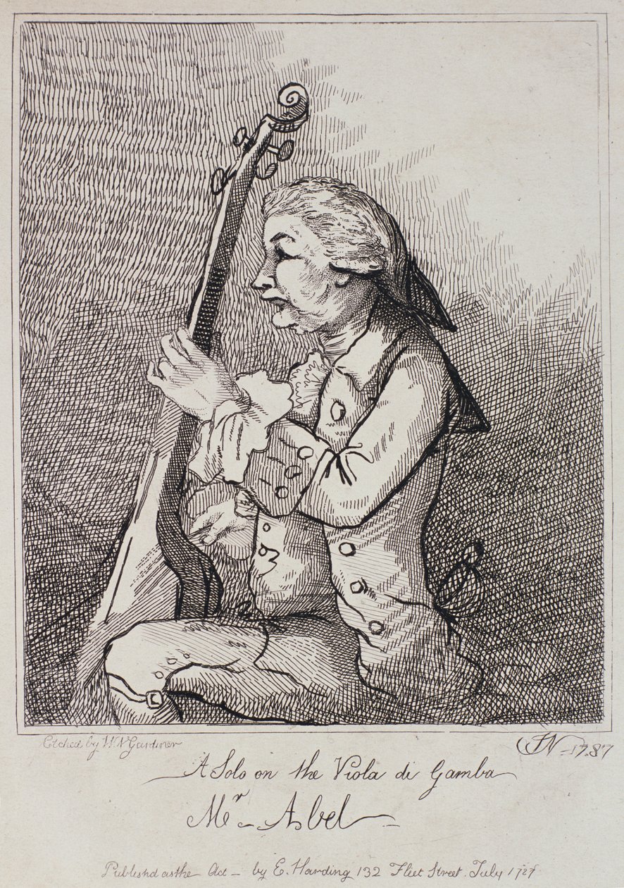Solo Viola da Gamballa, Carl Friedrich Abel (1723-87), kaiverrus William Nelson Gardiner (1766-1814) 1787 tekijältä English School