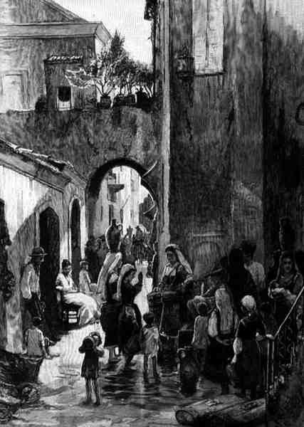 A Street Fountain, Catanzaro, Italia, The Picturesque Mediterranean, Volume 3, julkaisija Cassell and Co. Ltd. tekijältä English School