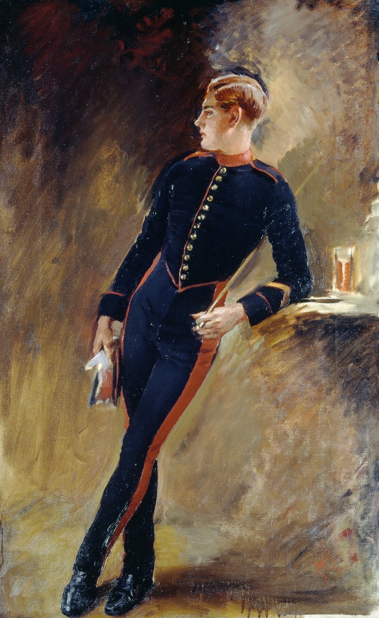 Kuninkaallisen hevoskaartin sotilas tallipukussa, 1915 tekijältä English School