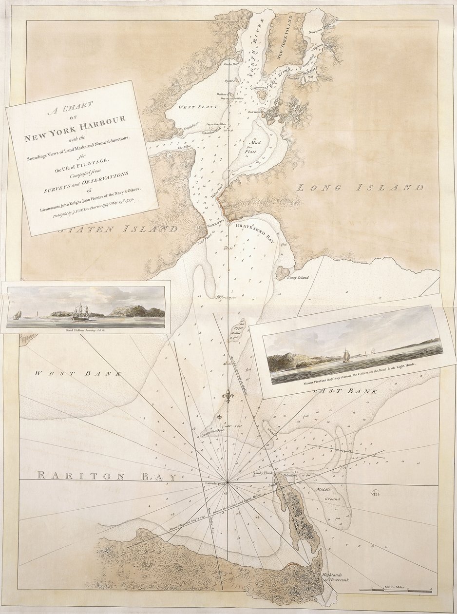 Kartta New Yorkin satamasta, 1774-1779 tekijältä English School