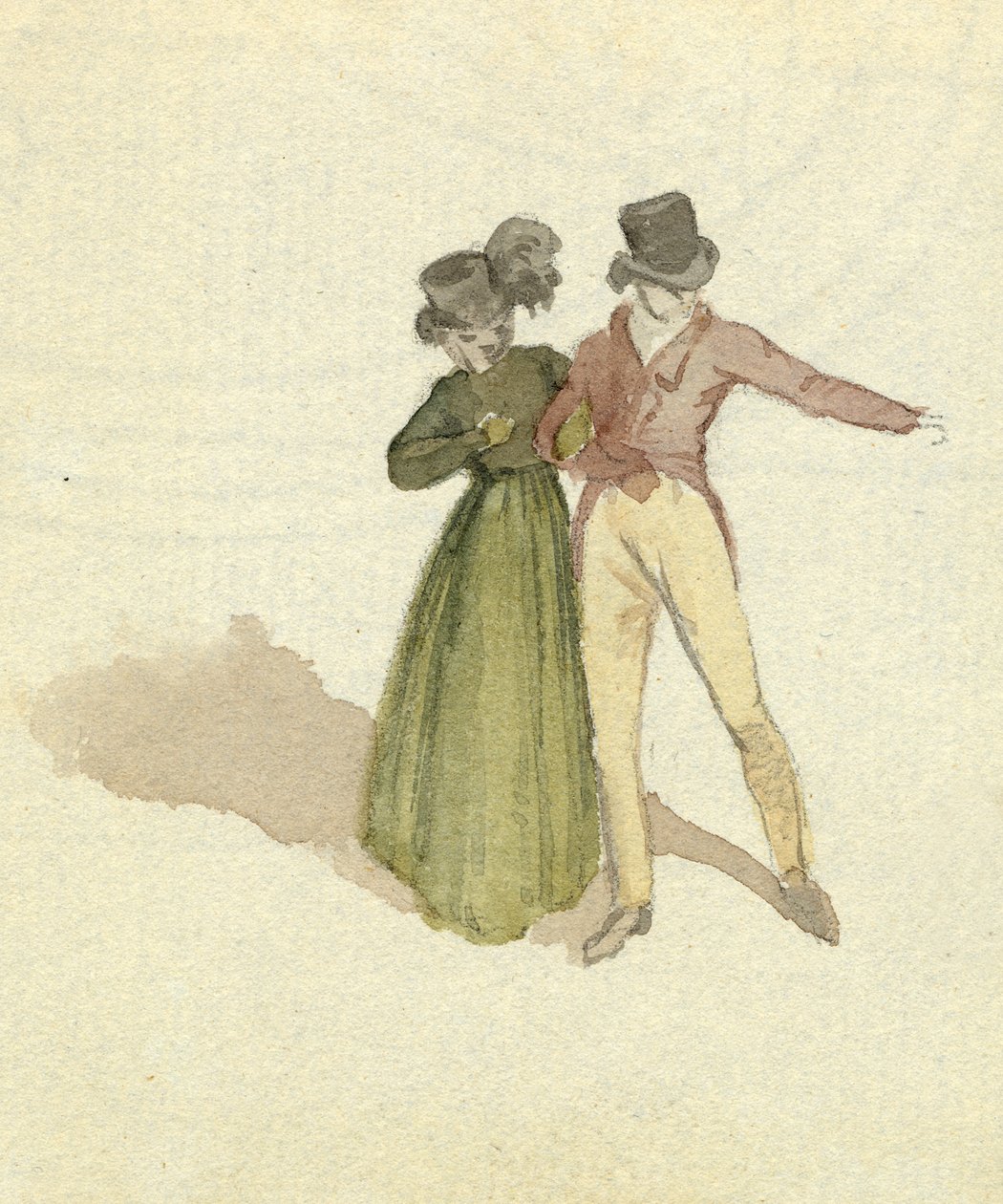 Pari kiertelevä, n.1825 (wc paperilla) tekijältä English School