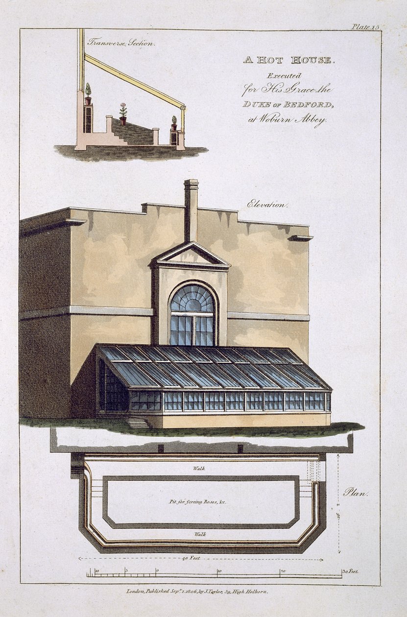 Kuuma talo, joka teloitettiin hänen armolleen Bedfordin herttualle Woburn Abbeyssa, 1806 tekijältä English School