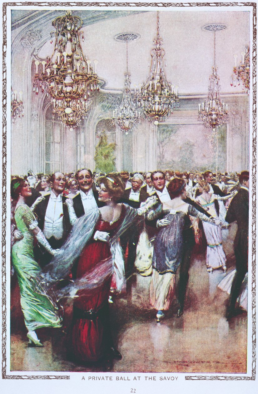 Yksityinen juhla Savoy-hotellissa Lontoossa 1900-luvun alussa tekijältä English School
