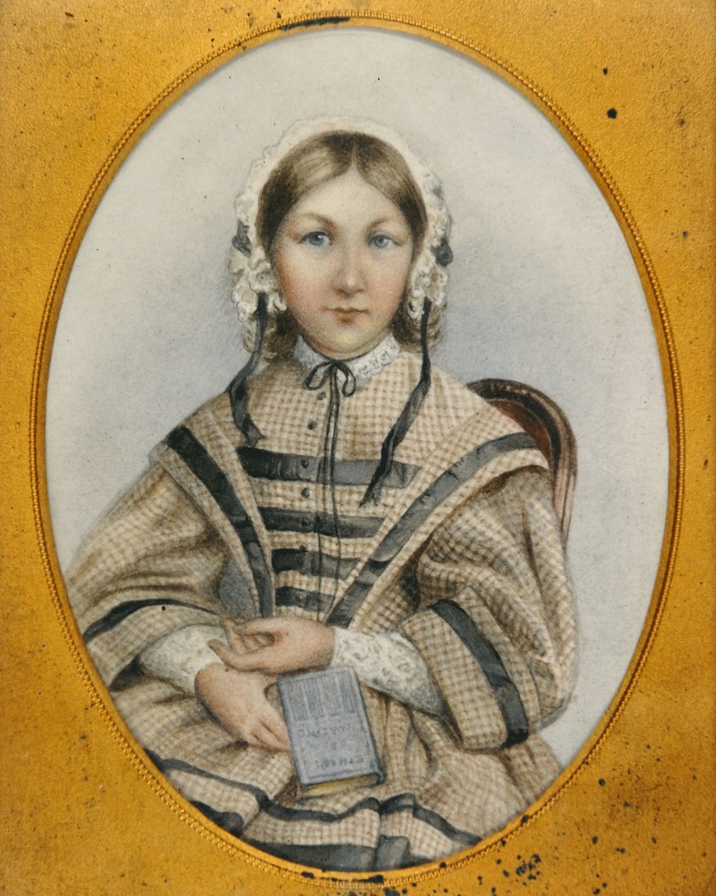 Nuori Florence Nightingale soikeassa kehyksessä (miniatyyri) tekijältä English School