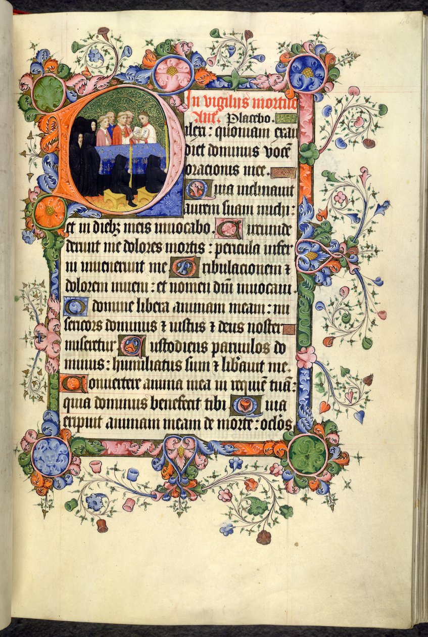 Lisätä. 42131 f.46r, Vigils of the Dead (Office of the Dead), goottilaisilla kvadraateilla, Bedford Hoursista ja Psalterista tekijältä English School