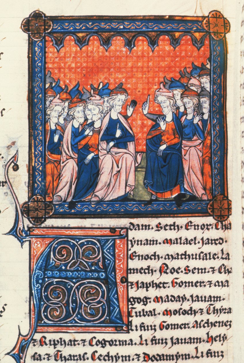 Lisää 50 000 juutalaista vanhinta, Chronicles I, Oscott Psalter, n. 1270 (vellum) tekijältä English School