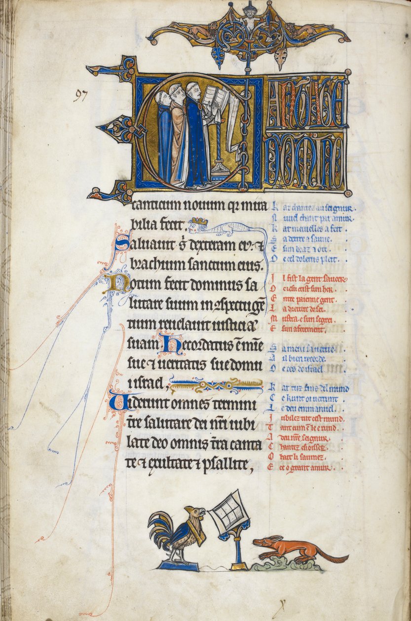 Lisätä. 50000, f.146v Psalmi 97; alkukirjain 
