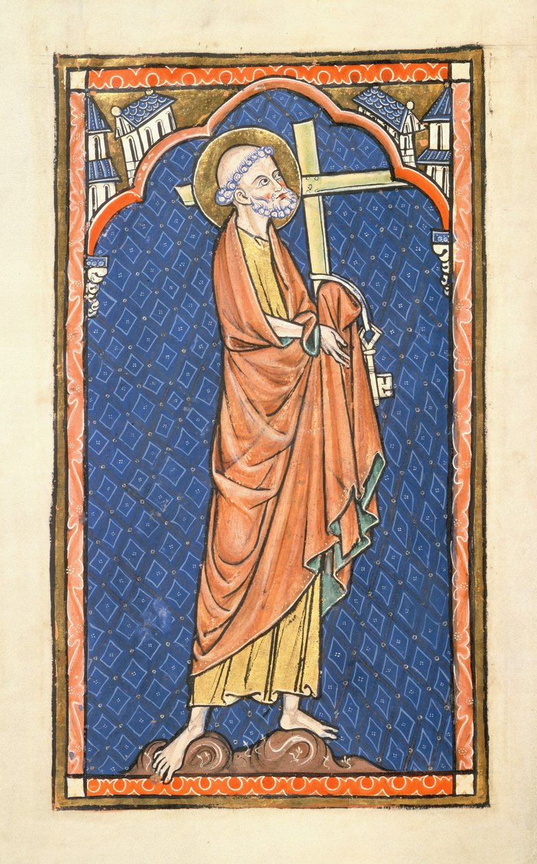 Lisää 50 000 f.7v St. Peter, Oscott Psalter, n. 1270 (vellum) tekijältä English School
