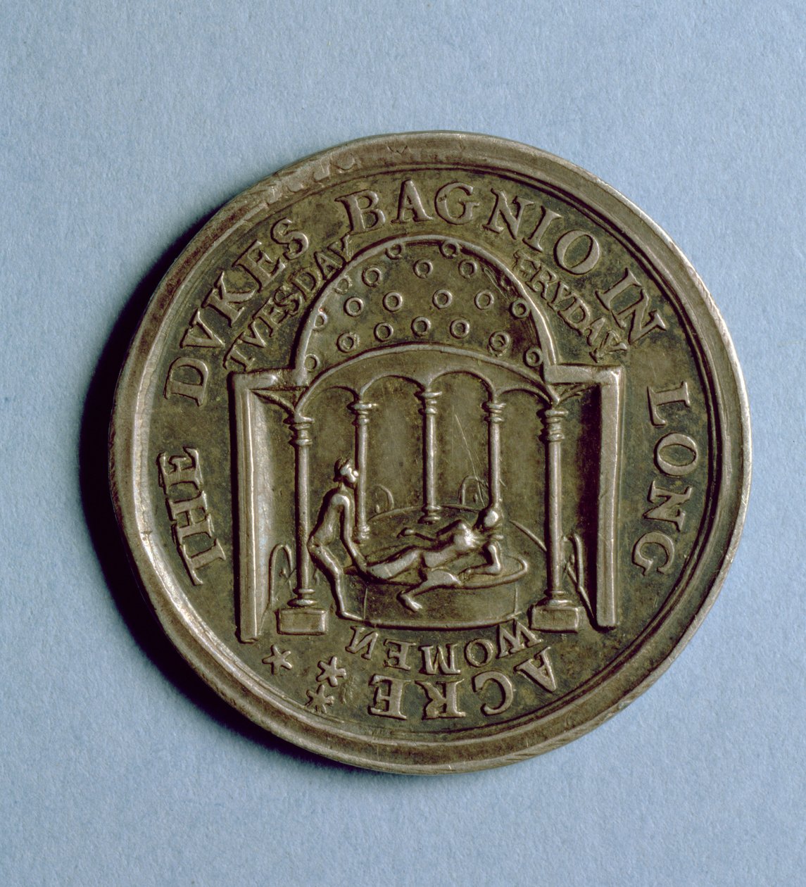 Pääsylippu Dukes Bagnioon Long Acressa, n. 1680 (metalli) tekijältä English School