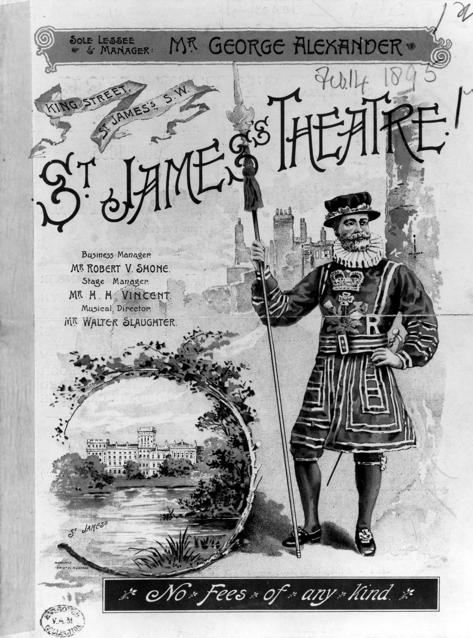 Lontoon St. James -teatterin mainos, 1893 tekijältä English School