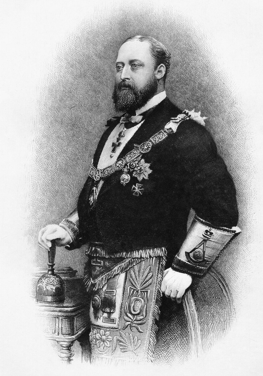 Albert Edward, Walesin prinssi, teoksesta "The History of Freemasonry, osa I", julkaisija Thomas C. Jack, Lontoo, 1883 tekijältä English School