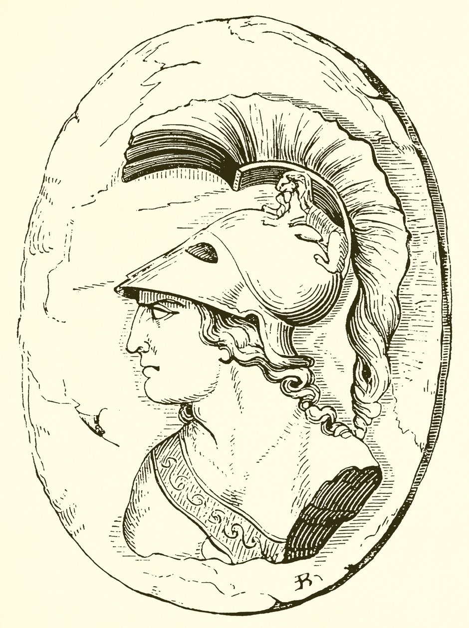Alkibiades, antiikin veistoksesta (kaiverrus) (kaiverrus) tekijältä English School