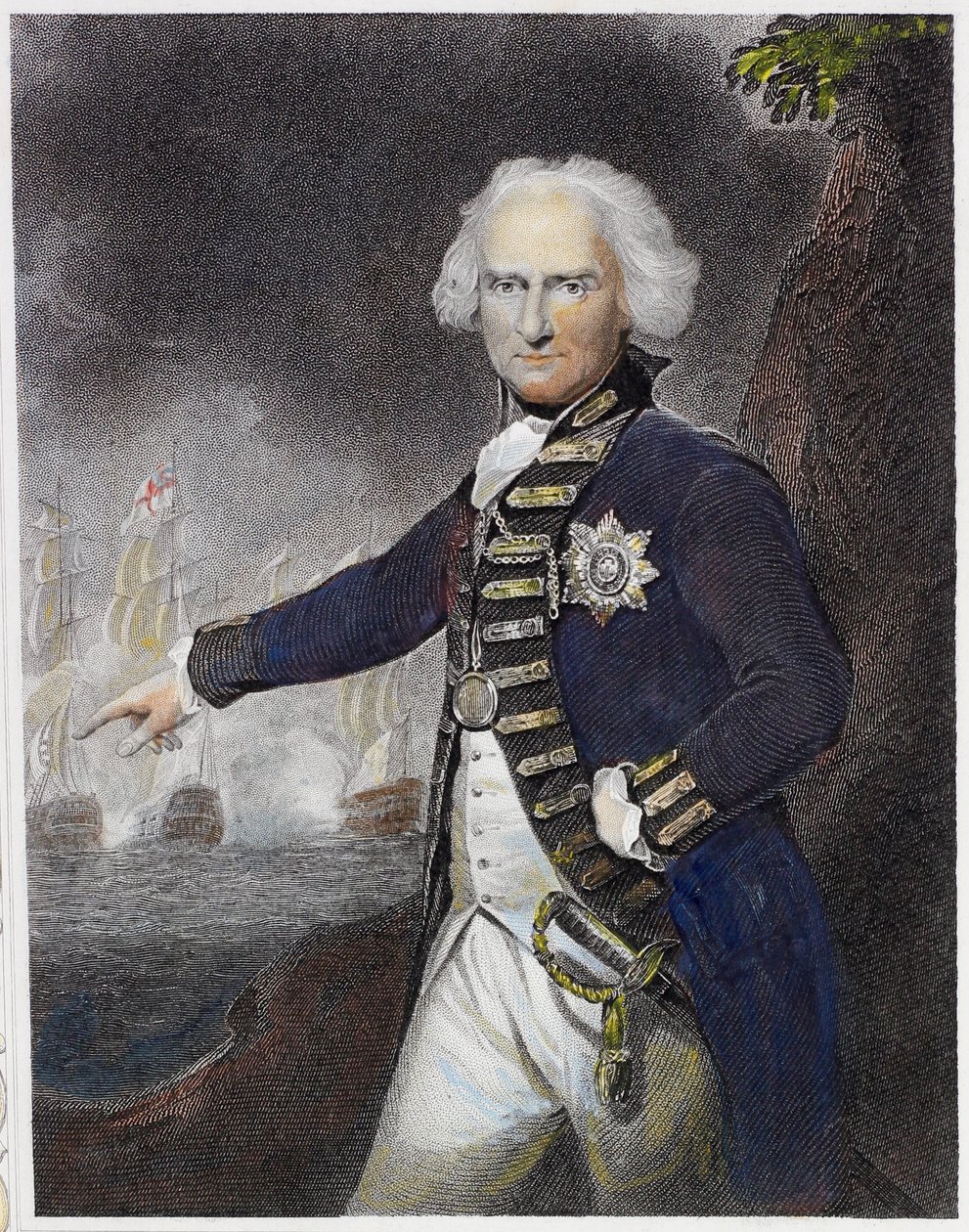 Alexander Hood, varakreivi Bridport (värikaiverrus) tekijältä English School